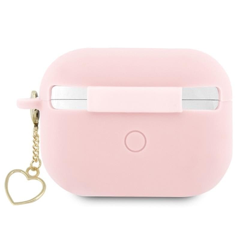 Guess Silicone Heart Charm - Case for Apple AirPods Pro 2 (Pink) - 2
