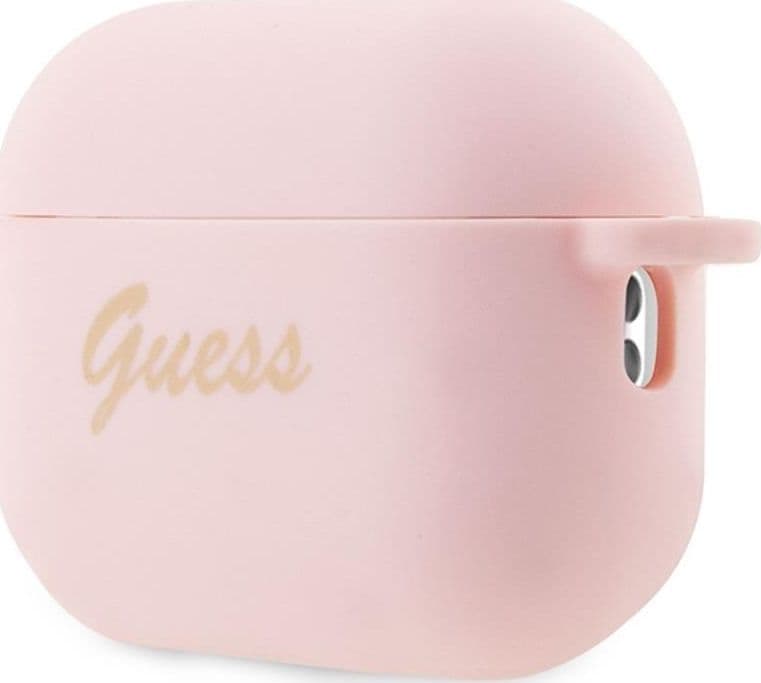 Guess Silicone Heart Charm - Case for Apple AirPods Pro 2 (Pink) - 3