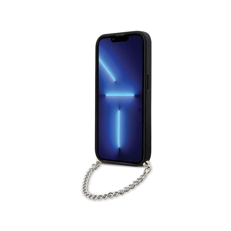 Karl Lagerfeld Saffiano Monogram Chain - Case for iPhone 14 Pro (Black) - 4