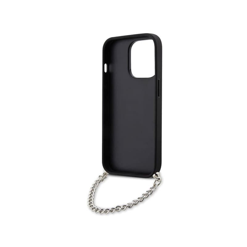 Karl Lagerfeld Saffiano Monogram Chain - Case for iPhone 14 Pro (Black) - 6