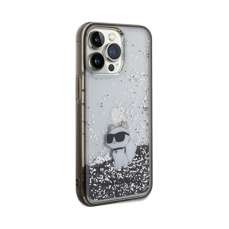 Karl Lagerfeld Liquid Glitter Choupette - iPhone 13 Pro Case (Transparent) - 4
