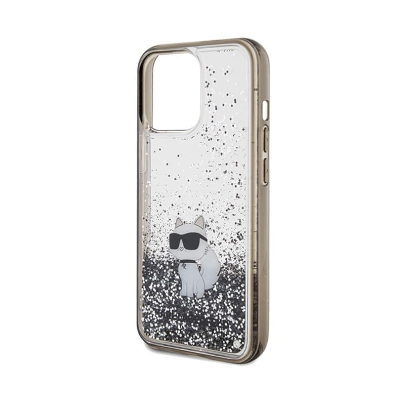 Karl Lagerfeld Liquid Glitter Choupette - iPhone 13 Pro Case (Transparent) - 6