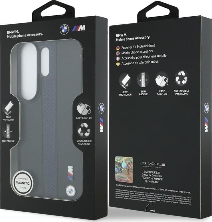 Custodia MagSafe con logo BMW M a strisce perforate per Samsung Galaxy S26 Ultra (blu) - 8
