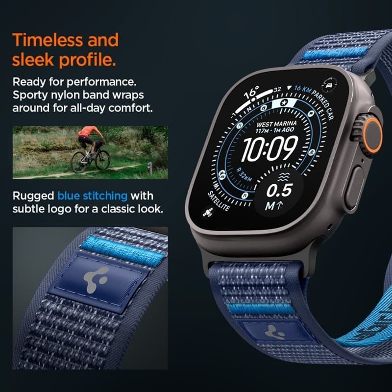 Cinturino Spigen Athlex Air 2 per Apple Watch 44/45/46/49 mm (Blu Navy Attivo) - 8