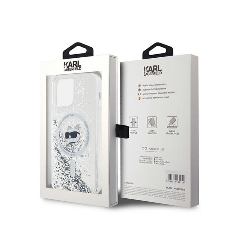 Karl Lagerfeld Liquid Glitter Choupette Head MagSafe - iPhone 12 / iPhone 12 Pro Case (Transparent) - 8