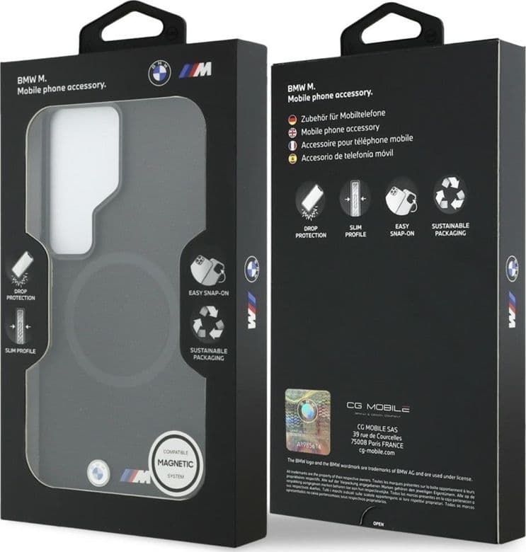 Custodia MagSafe con logo in metallo BMW M per Samsung Galaxy S26 Ultra (nera) - 7