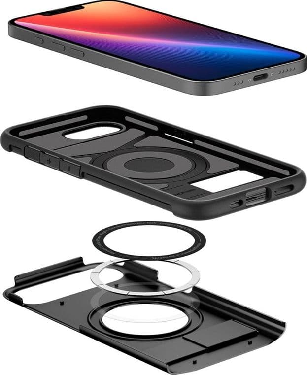 Spigen Slim Armor Mag MagSafe - Custodia per iPhone 17e / 16e (Nero) - 8