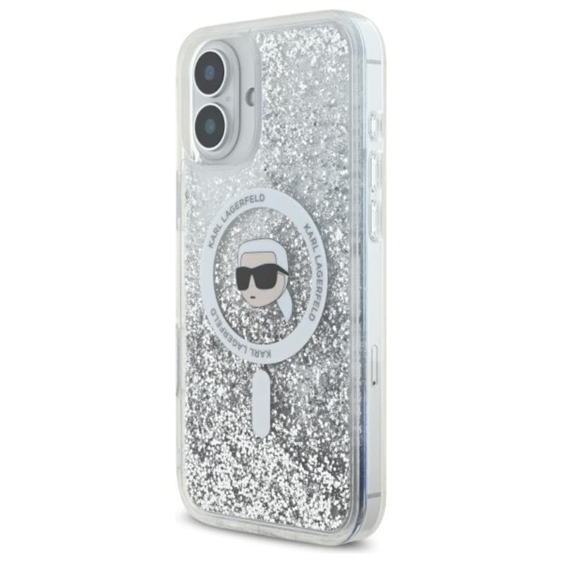Karl Lagerfeld Liquid Glitter Karl Head MagSafe - Case for iPhone 16 (transparent) - 2