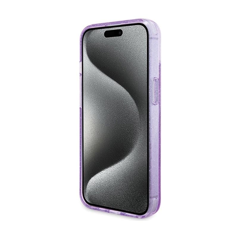 Guess Ring Stand Script Glitter MagSafe - iPhone 15 Plus Case (Purple) - 5