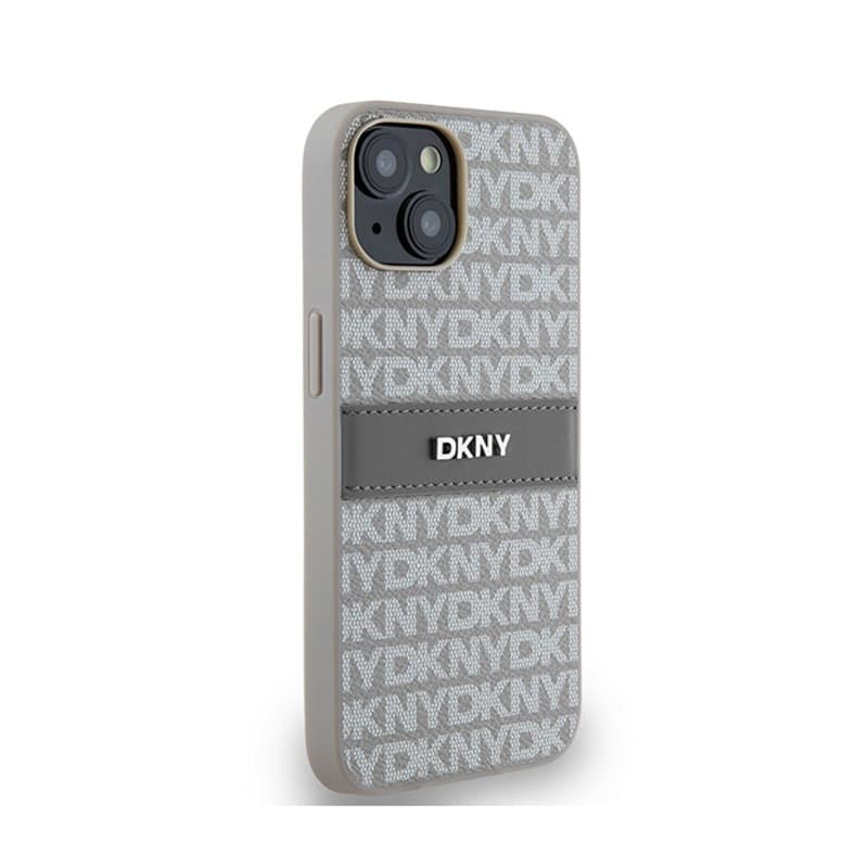 DKNY Leather Mono Stripe & Metal Logo - iPhone 14 / 15 / 13 Case (beige) - 4