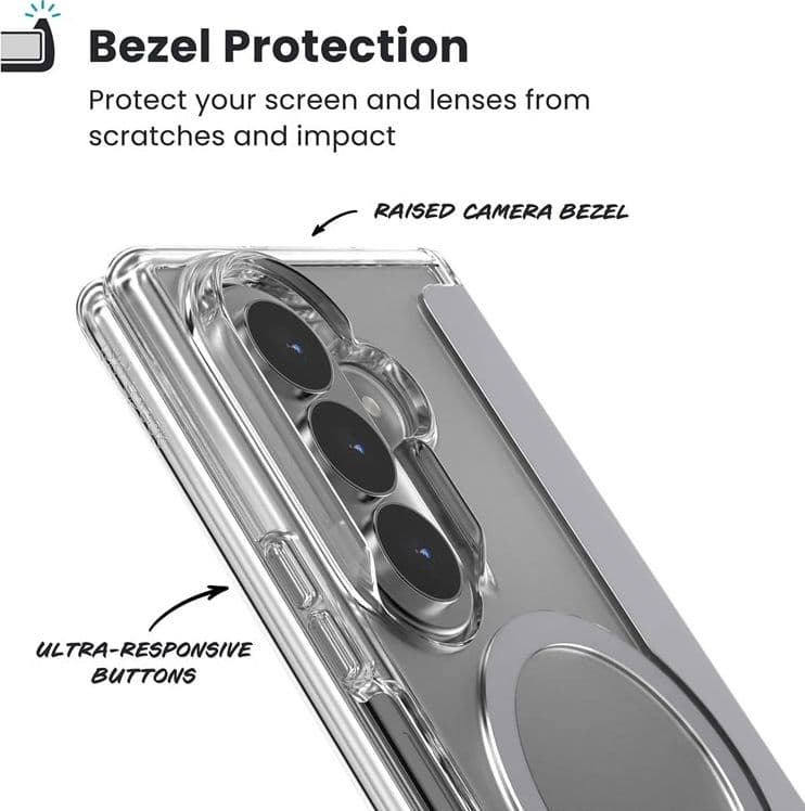 Speck Presidio Perfect-Clear Magnet - Custodia MagSafe Ultra per Samsung Galaxy Z Fold 8 (Trasparente) - 5