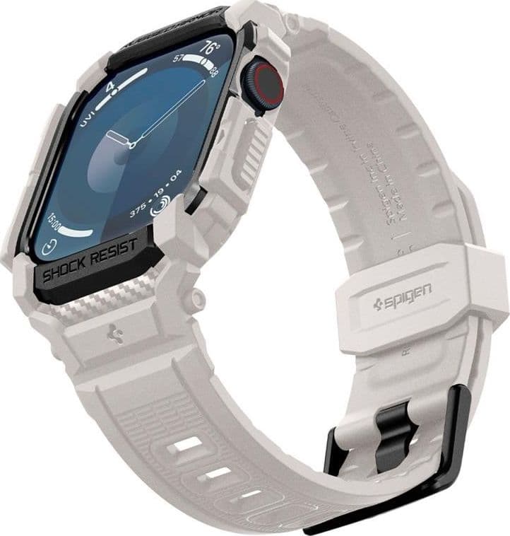 Spigen Rugged Armor Pro - Band with Case for Apple Watch 10 46 mm (Dune Beige) - 6