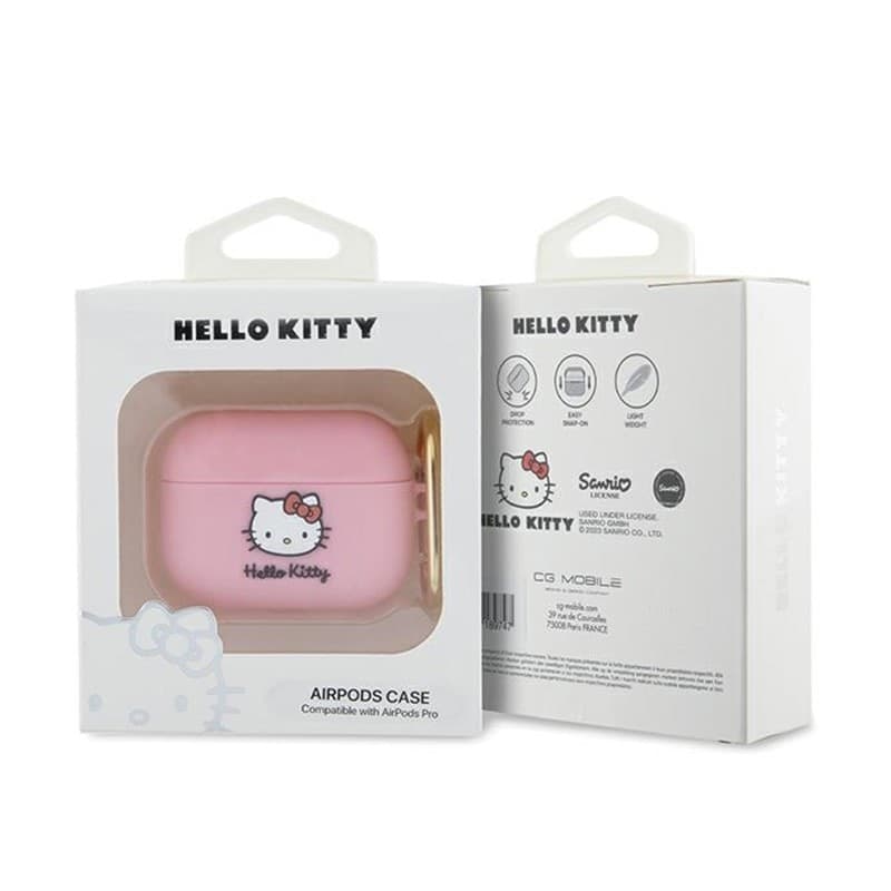 Hello Kitty Silicone 3D Kitty Head - Case for AirPods Pro (pink) - 3
