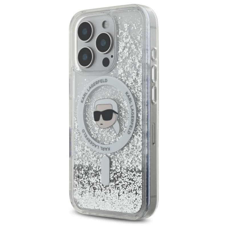 Karl Lagerfeld Liquid Glitter Karl Head MagSafe - Case for iPhone 16 Pro (transparent) - 2