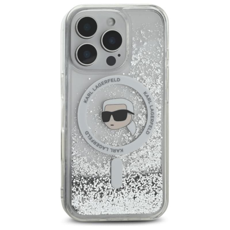 Karl Lagerfeld Liquid Glitter Karl Head MagSafe - Case for iPhone 16 Pro (transparent) - 3