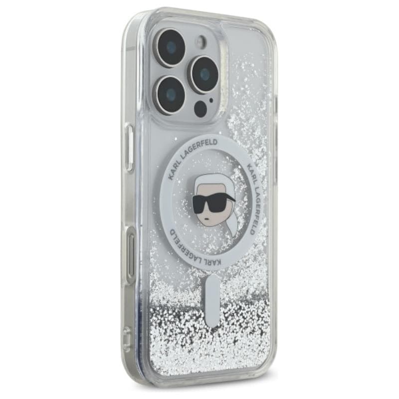 Karl Lagerfeld Liquid Glitter Karl Head MagSafe - Case for iPhone 16 Pro (transparent) - 4