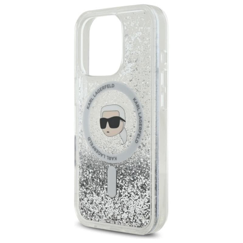 Karl Lagerfeld Liquid Glitter Karl Head MagSafe - Case for iPhone 16 Pro (transparent) - 6