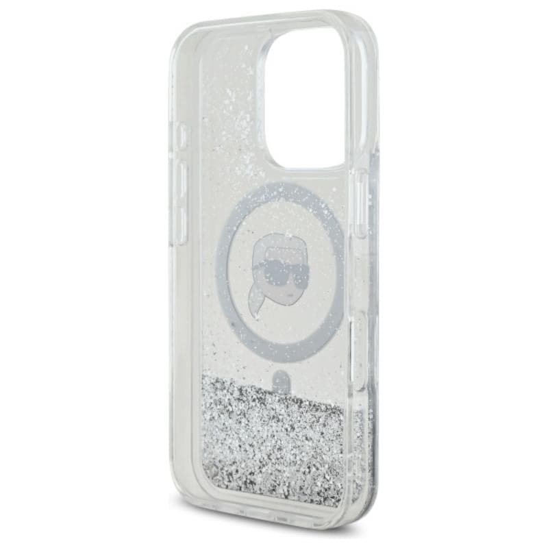 Karl Lagerfeld Liquid Glitter Karl Head MagSafe - Case for iPhone 16 Pro (transparent) - 7