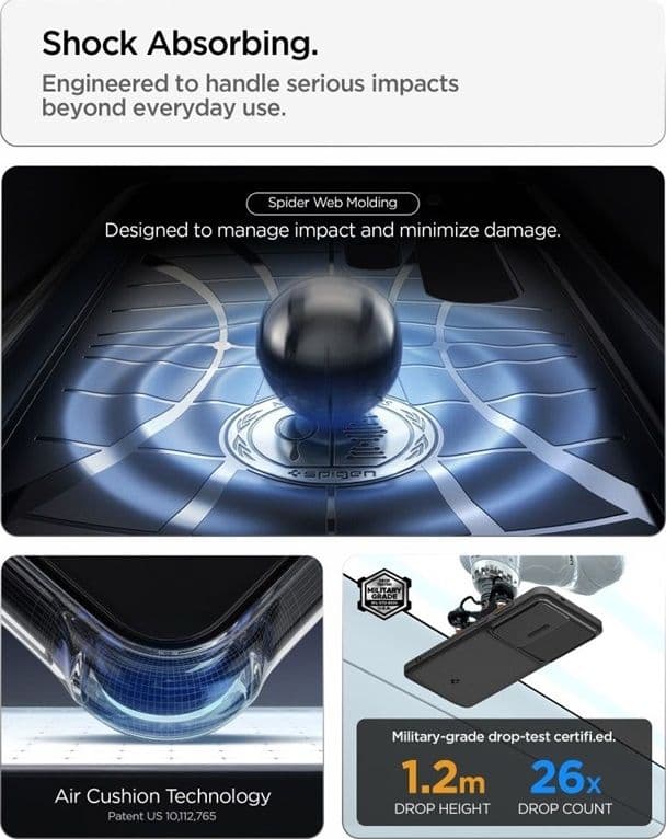 Spigen Optik Armor - Custodia per Samsung Galaxy S26 Ultra (Nero) - 7