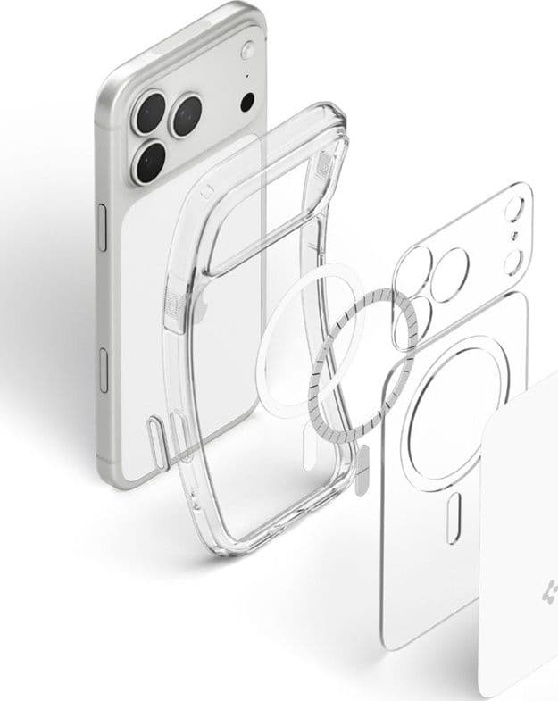 Spigen Ultra Hybrid T Mag MagSafe - Custodia per iPhone 18 Pro / 17 Pro (Bianco lucido) - 4
