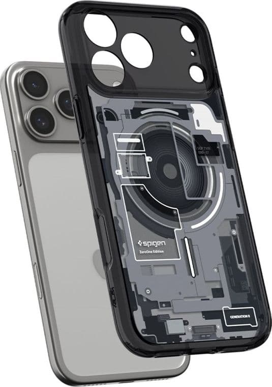 Spigen Ultra Hybrid Mag MagSafe - Custodia per iPhone 18 Pro / 17 Pro (Zero One Black) - 3