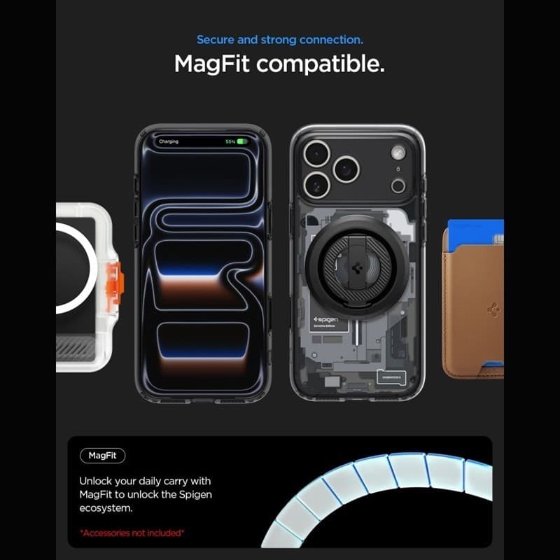 Spigen Ultra Hybrid Mag MagSafe - Custodia per iPhone 18 Pro / 17 Pro (Zero One Black) - 9