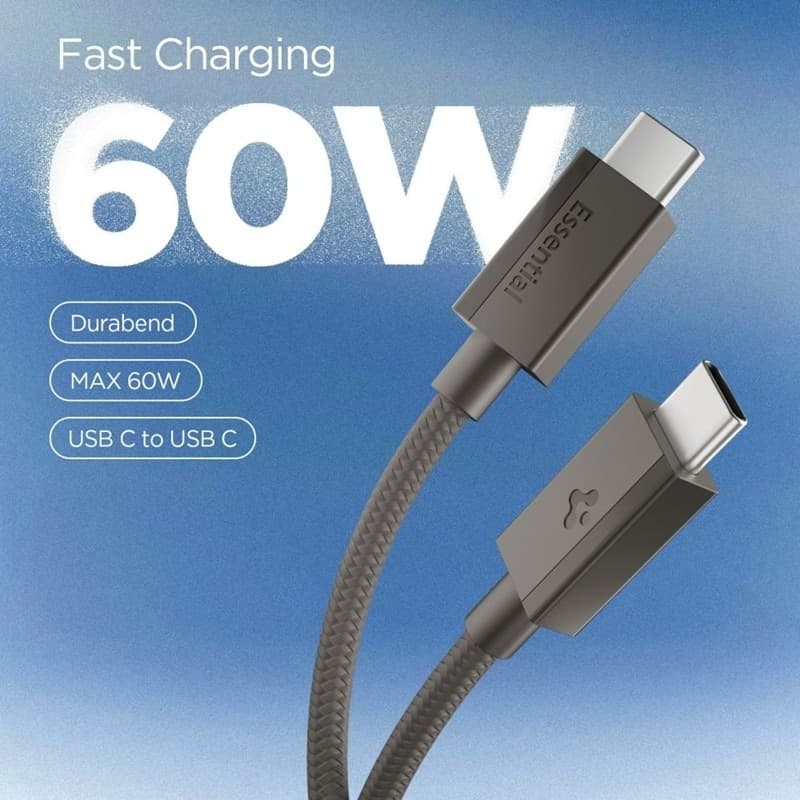 Spigen EB6015CC Essential - Cavo da USB-C a USB-C 60W 1,5 m (Gunmetal) - 2
