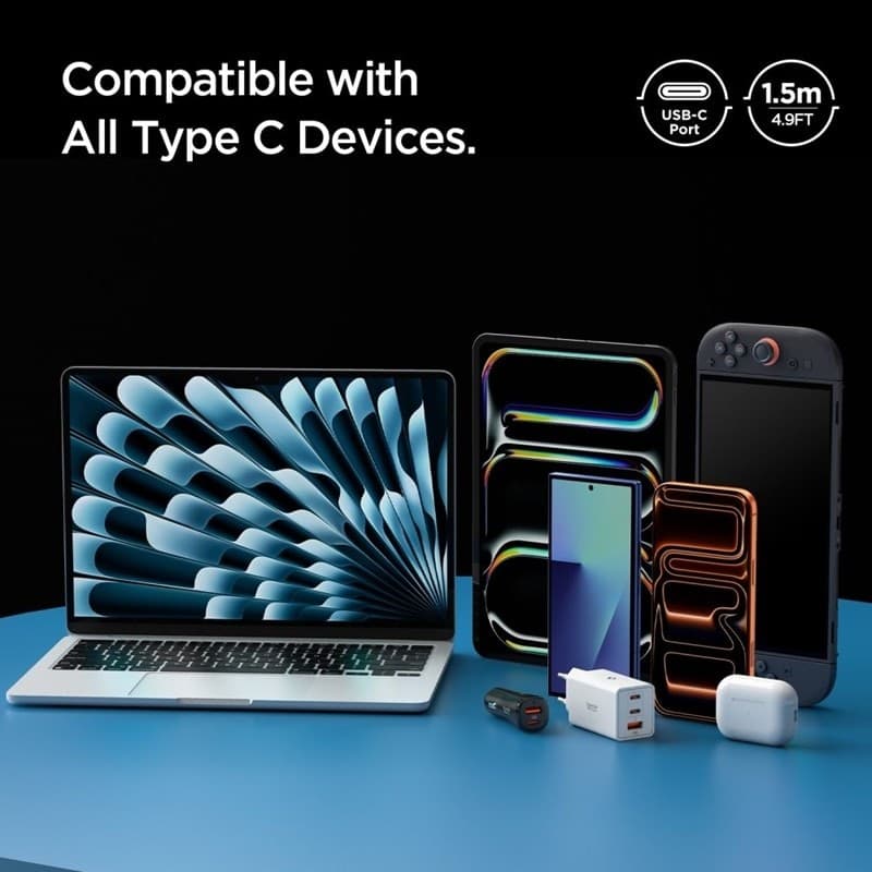 Spigen EB6015CC Essential - Cavo da USB-C a USB-C 60W 1,5 m (Gunmetal) - 7