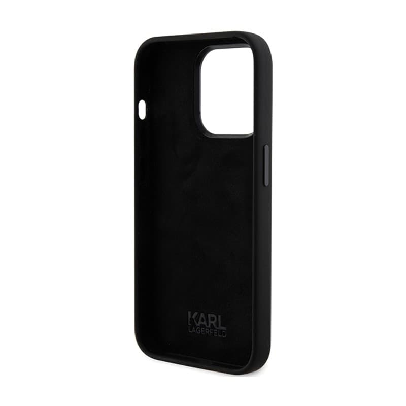 Karl Lagerfeld Silicone Ikonik Metal Pin - iPhone 15 Pro Case (Black) - 7