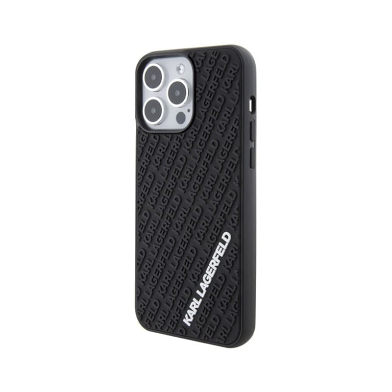 Karl Lagerfeld 3D Rubber Multi Logo - Case for iPhone 15 Pro Max (Black) - 2