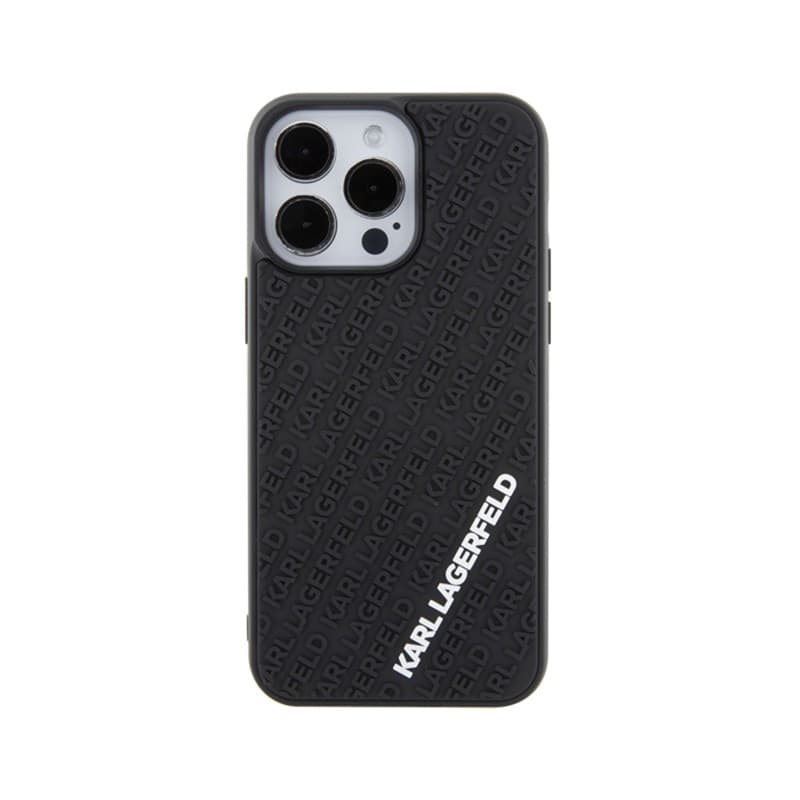 Karl Lagerfeld 3D Rubber Multi Logo - Case for iPhone 15 Pro Max (Black) - 3
