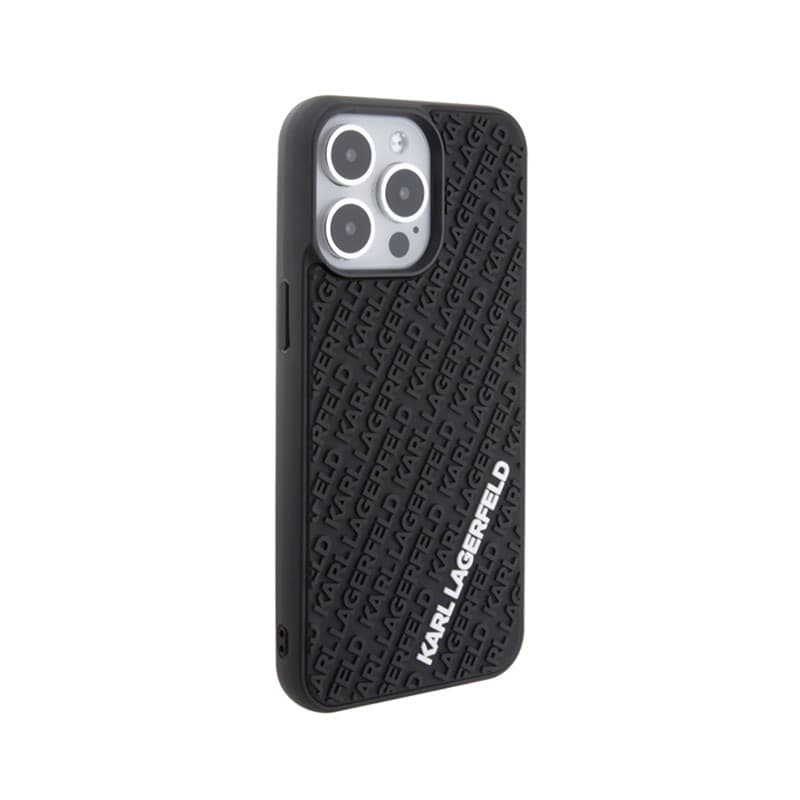 Karl Lagerfeld 3D Rubber Multi Logo - Case for iPhone 15 Pro Max (Black) - 4