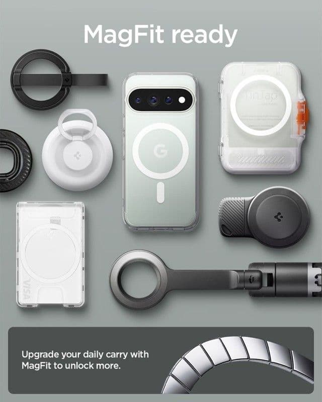 Spigen Ultra Hybrid Mag MagSafe - Custodia per Google Pixel 11 Pro (Trasparente/Bianco) - 9