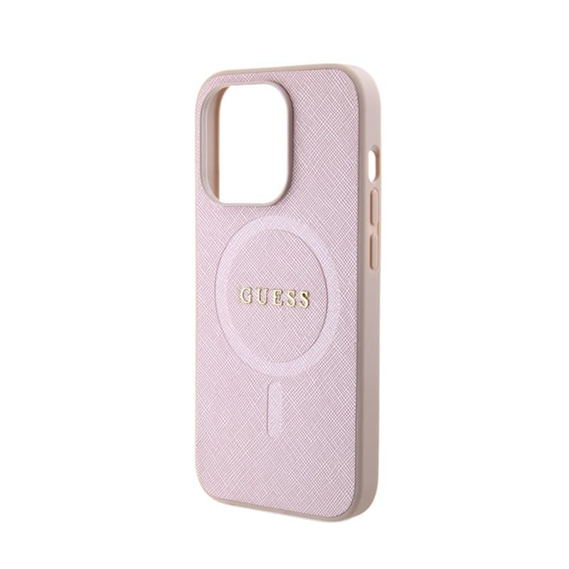 Guess Saffiano MagSafe - Case for iPhone 15 Pro (Pink) - 5