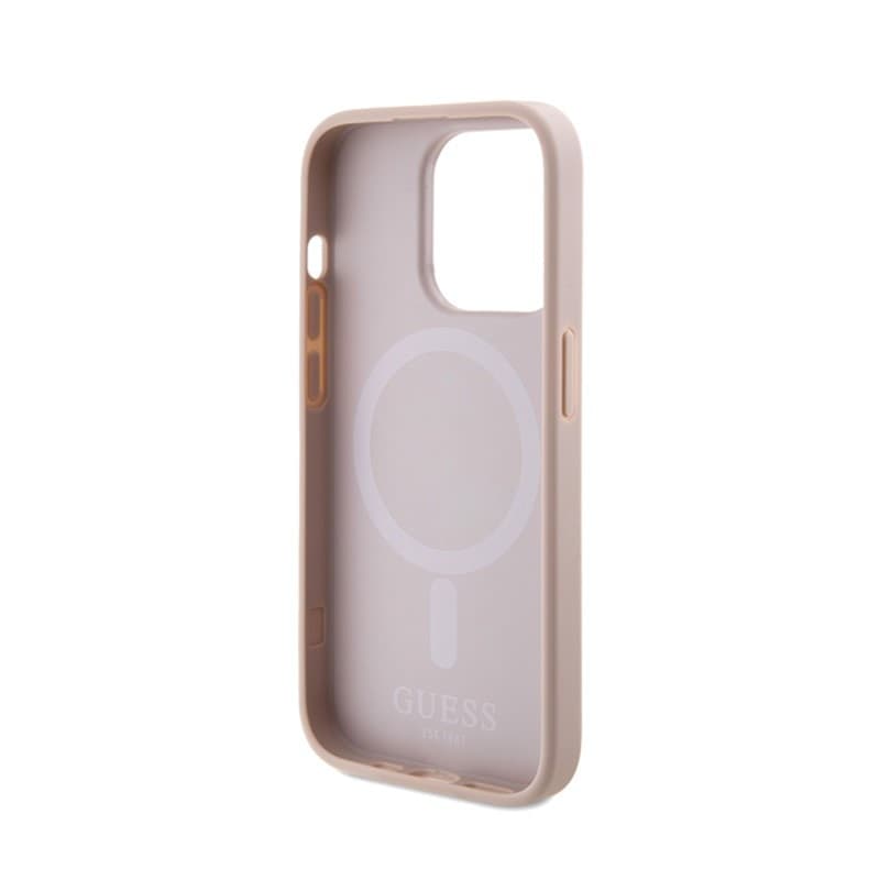 Guess Saffiano MagSafe - Case for iPhone 15 Pro (Pink) - 6
