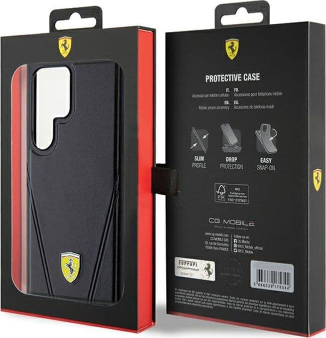 Ferrari Hot Stamp V Lines MagSafe - Samsung Galaxy S24 Ultra case (black) - 8