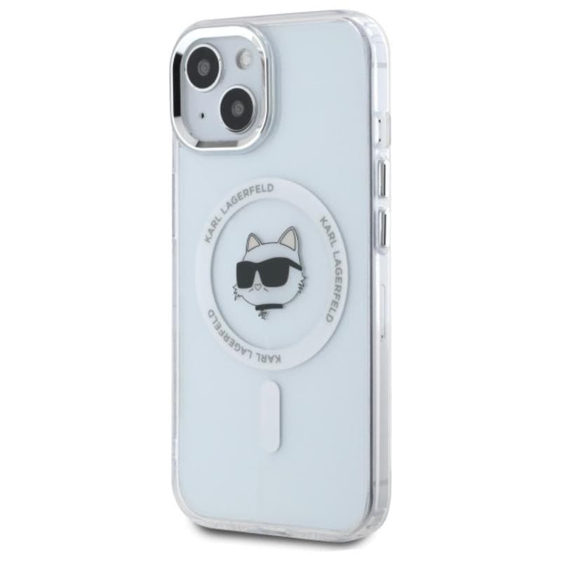 Karl Lagerfeld IML Metal Choupette Head MagSafe - Case for iPhone 15 (White) - 2