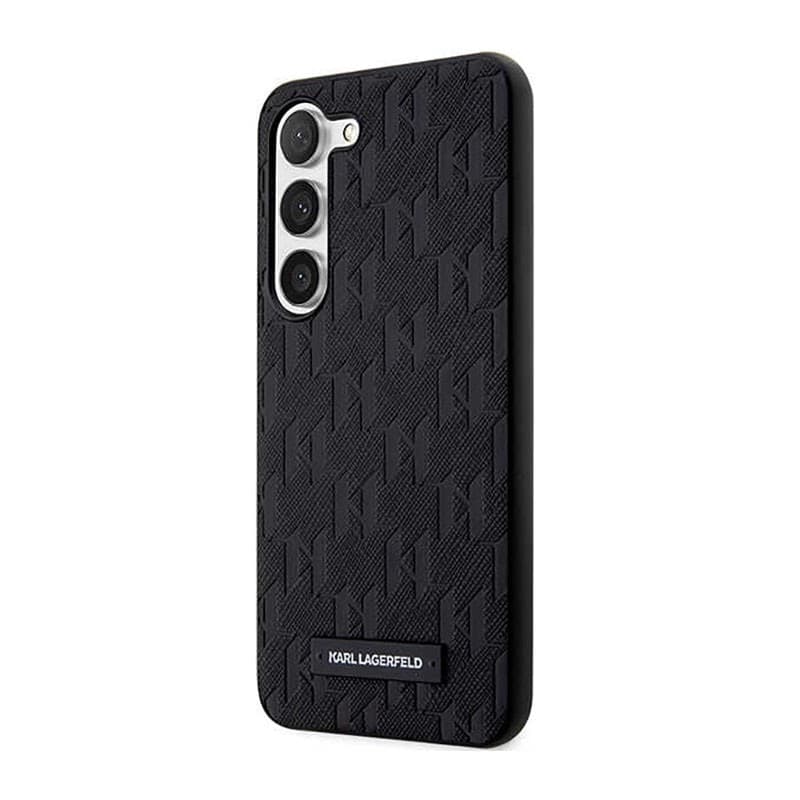 Karl Lagerfeld Saffiano Monogram Metal Logo - Case for Samsung Galaxy S23 (Black) - 2