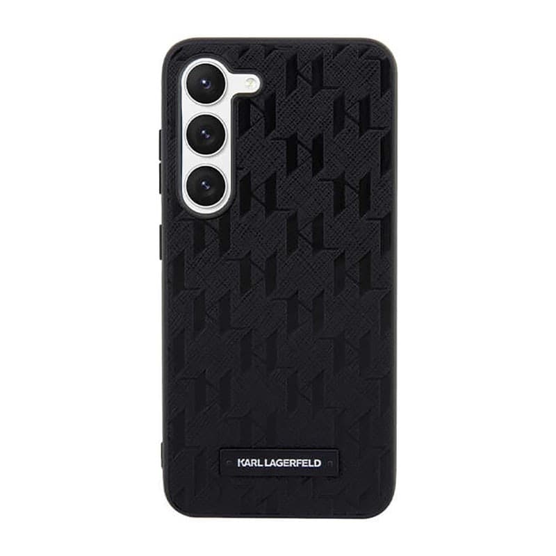 Karl Lagerfeld Saffiano Monogram Metal Logo - Case for Samsung Galaxy S23 (Black) - 3