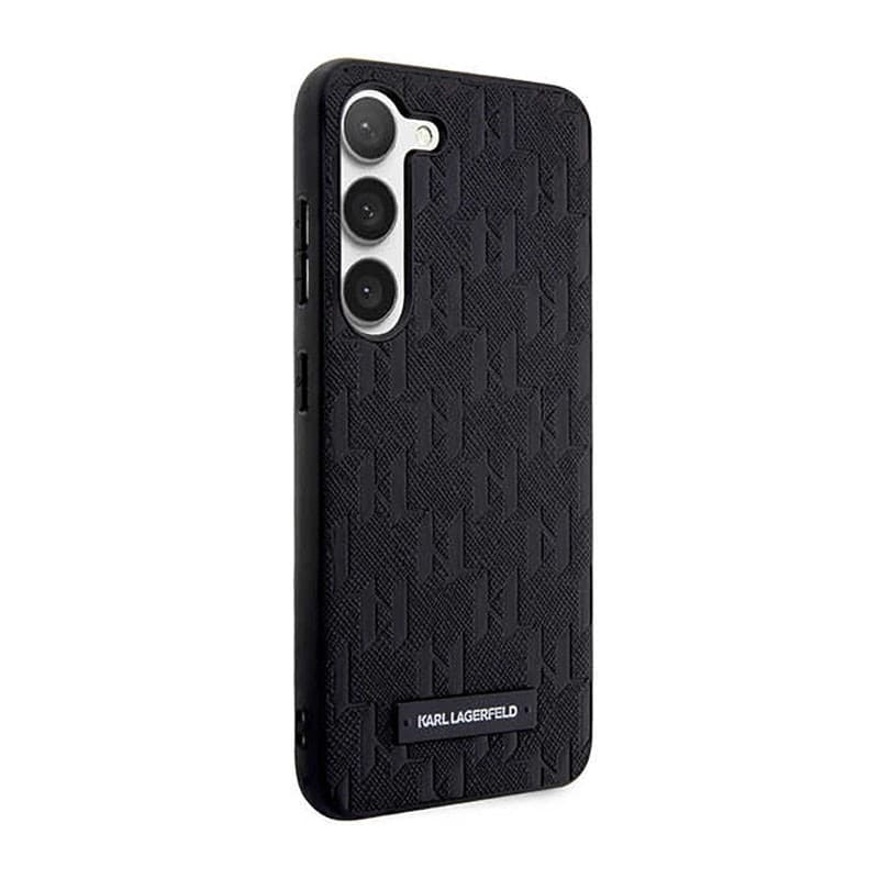 Karl Lagerfeld Saffiano Monogram Metal Logo - Case for Samsung Galaxy S23 (Black) - 4