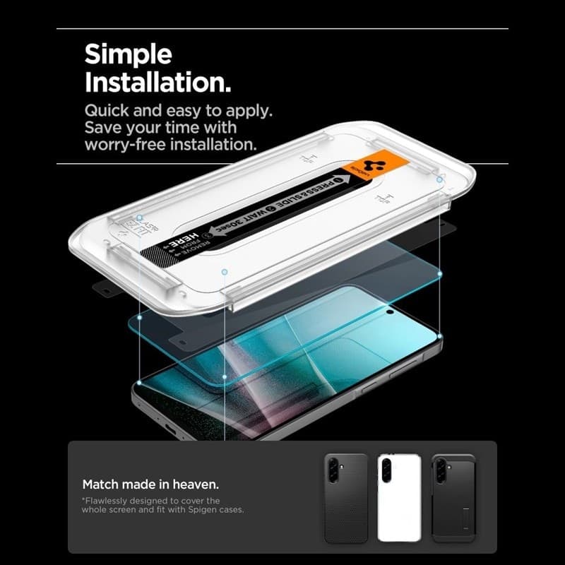 Spigen GLAS.TR EZ Fit HD - Pellicola protettiva in vetro temperato per Samsung Galaxy A36 5G / A37 5G - 3
