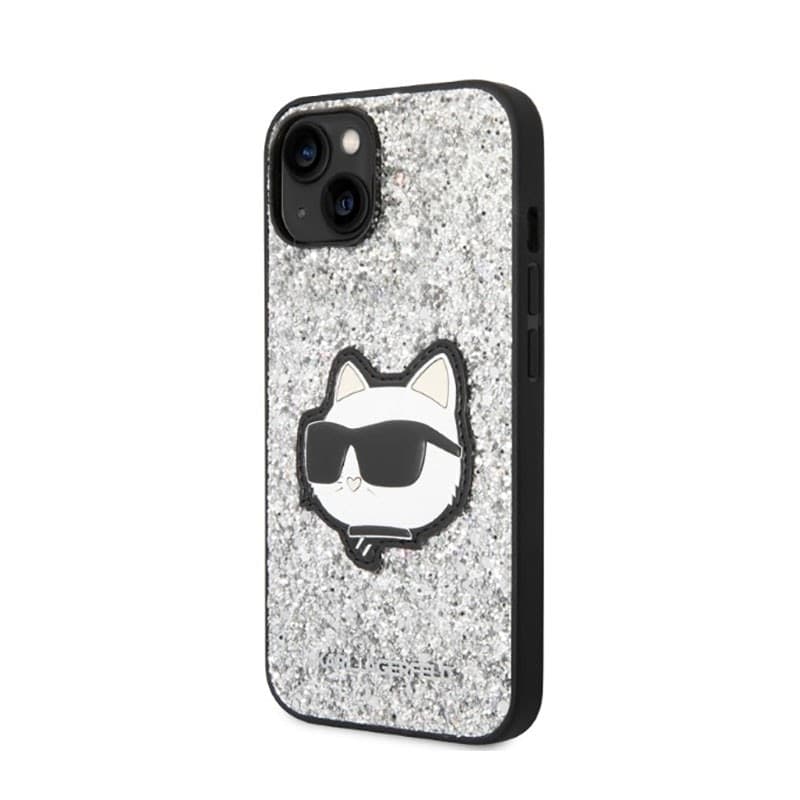 Karl Lagerfeld NFT Glitter Choupette Patch- Case for iPhone 14 (Silver) - 2