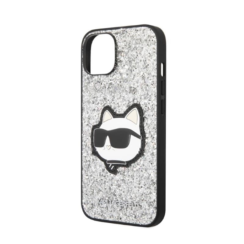 Karl Lagerfeld NFT Glitter Choupette Patch- Case for iPhone 14 (Silver) - 6