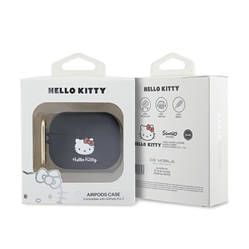 Hello Kitty Silicone 3D Kitty Head - Case for AirPods Pro 2 (black) - 4