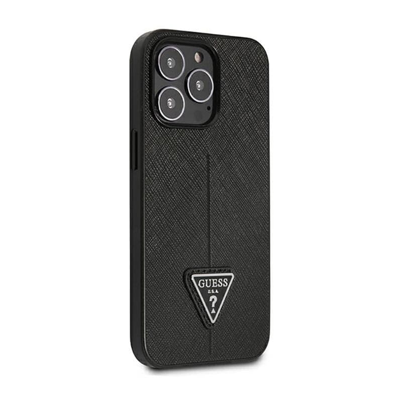 Guess Saffiano Triangle Logo Case - Case for iPhone 14 Pro (Black) - 4