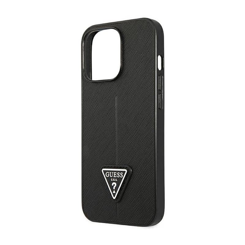 Guess Saffiano Triangle Logo Case - Case for iPhone 14 Pro (Black) - 6