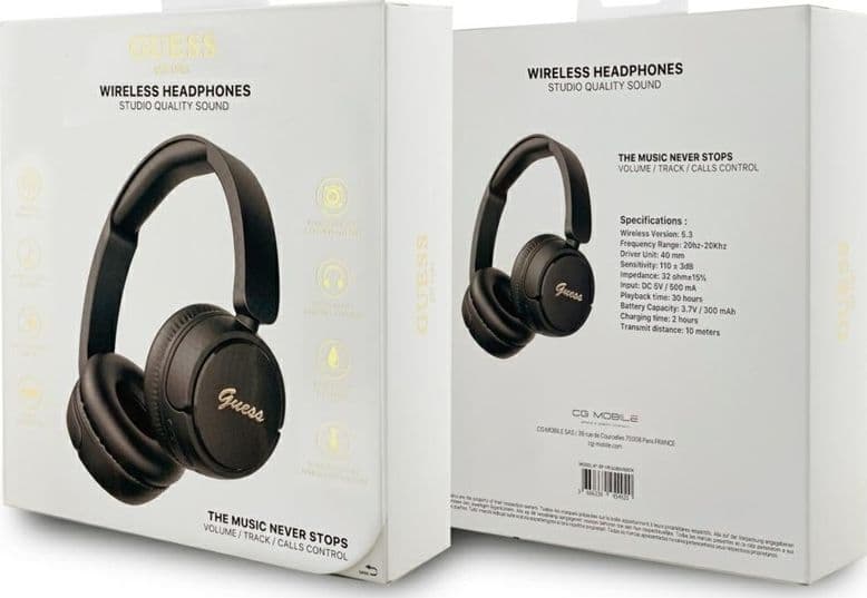 Guess Metal Logo Script - Wireless Over-Ear Headphones Bluetooth V5.3 (black) - 4
