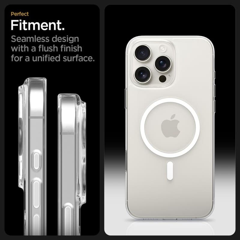 Spigen Thin Fit T Mag MagSafe - Custodia per iPhone 16 Pro (Trasparente / Bianco) - 10