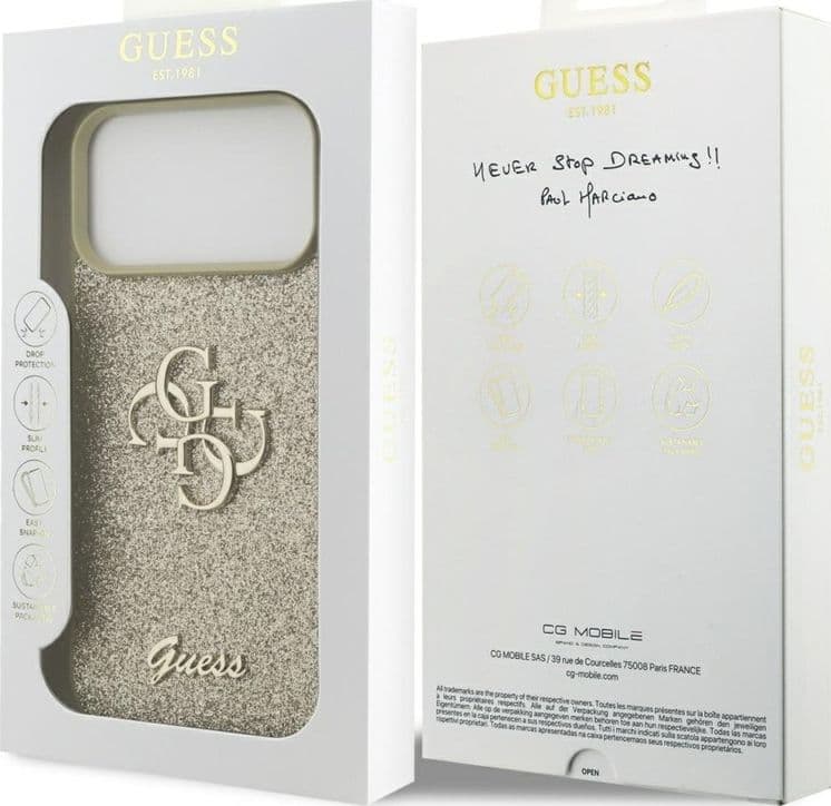 Guess Fixed Glitter Big 4G - Case for iPhone 17 Pro Max (gold) - 8