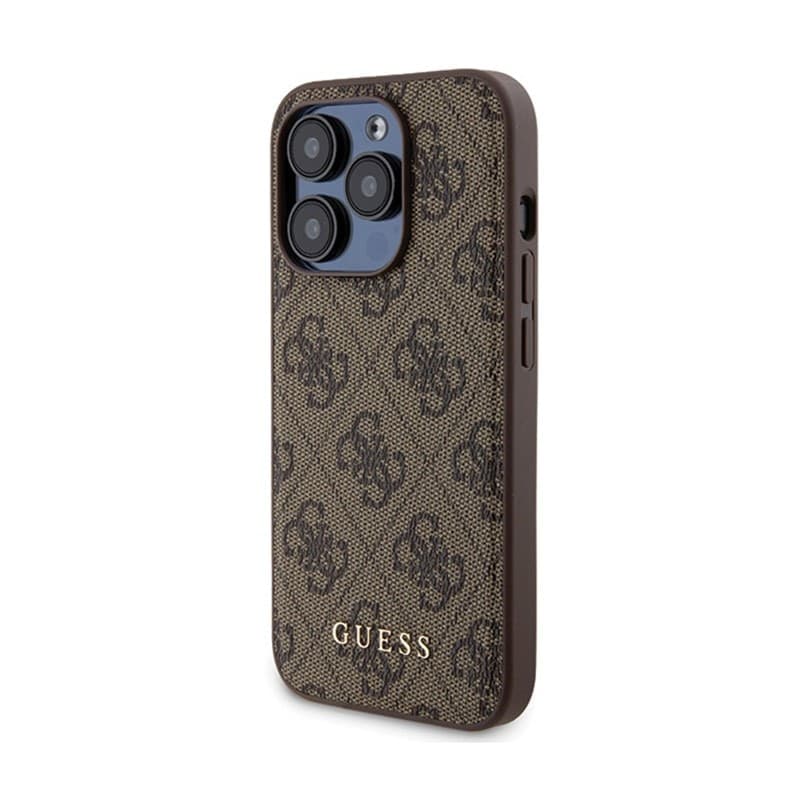 Guess Bundle Pack MagSafe 4G Metal Gold Logo - Case set + Power Bank 5000mAh MagSafe iPhone 15 Pro (brown) - 12